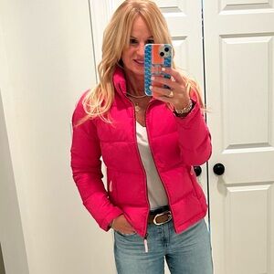 Lilly Pulitzer Bright Pink Puffer Down Feather Filled Coat Jacket - Size XSMALL